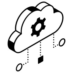 Modern isometric icon of shared cloud 

