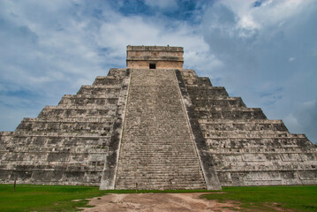 Facade of Kukulkan temple (the castle) in Chichen Itza