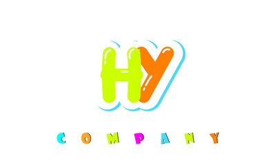 letters HY creative logo for Kids toy store, school, company, agency. stylish colorful alphabet logo vector template