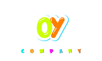 letters OY creative logo for Kids toy store, school, company, agency. stylish colorful alphabet logo vector template