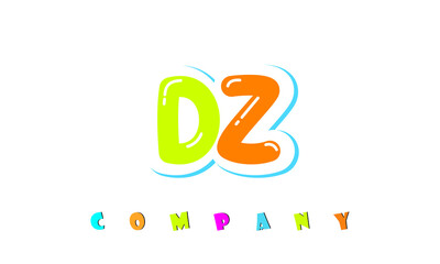 letters DZ creative logo for Kids toy store, school, company, agency. stylish colorful alphabet logo vector template