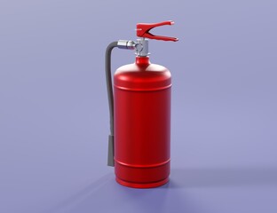 Realistic fire extinguisher icon on light blue isolated background security theme illustration 3d render