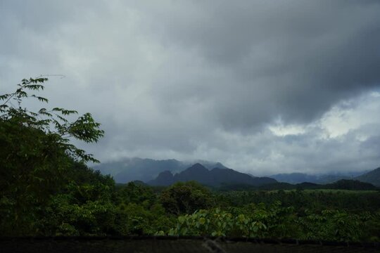 Timelapse of clouds above the jungle in Khao Sok