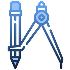 DRAWING COMPASS Gradient icon,linear,outline,graphic,illustration