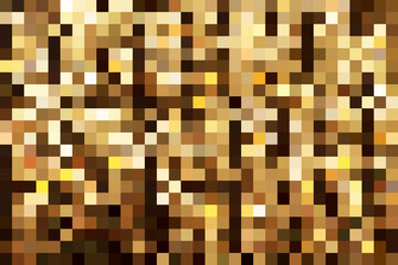 Pixel squares in gold and brown shades.