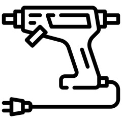 HOT GLUE GUN line icon,linear,outline,graphic,illustration