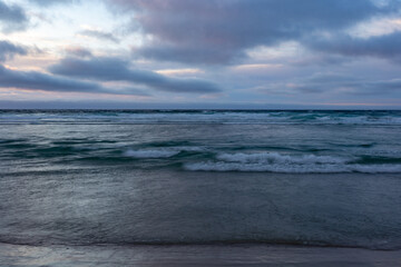 Dramatic stormy sunset on the ocean