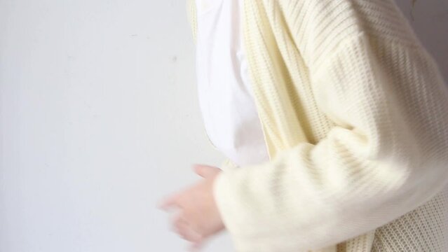 woman suffering from stomach ache, holding belly, feeling abdominal or menstrual pain or belly abdominal, diarrhea disease