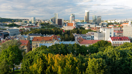 Aerial view of Vilnius Old Town, one of the largest surviving medieval old towns in Northern Europe.
