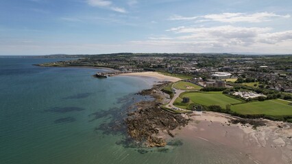 Aerial view of the Balbriggan beach, County Dublin, Ireland