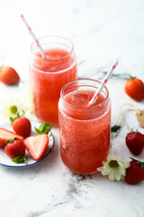 Traditional homemade strawberry lemonade