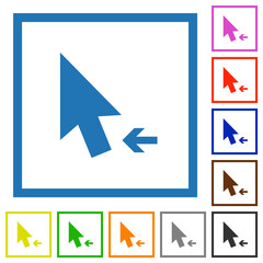 Arrow cursor left solid flat framed icons