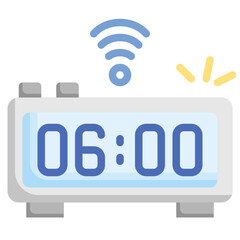 DIGITAL CLOCK flat icon,linear,outline,graphic,illustration