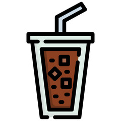ICECOFFEE filled outline icon,linear,outline,graphic,illustration