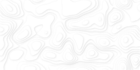 White paper cut white background. Abstract realistic papercut decoration textured with wavy layers and shadow. Topographic contour map abstract tech motion graphic design.