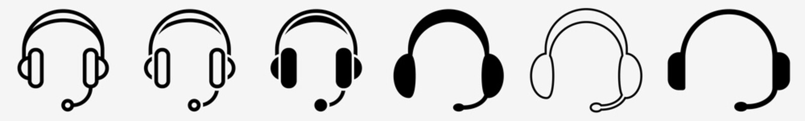 Headset Icon Help Headset Support Set | Headsets Icon Service Vector Gaming Illustration Logo | Headset Support Icon Isolated Headset Online Support Agent