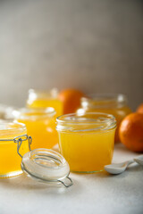 Traditional homemade orange jelly, canned