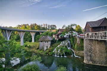 Breathtaking view of the Korana river and village of Rastoke, Slunj, Croatia