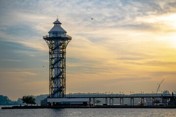 Bicentennial Towe at scenic sunset in Erie, Pennsylvania, USA - obrazy, fototapety, plakaty