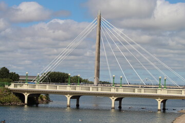 The bridge over the lake in Southport. This bridge connects the beach and shore to the main town. This photo was taken on a very warm and sunny day.