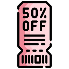 COUPON filled outline icon,linear,outline,graphic,illustration