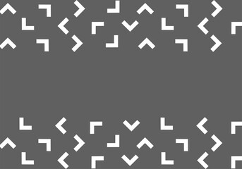 Vector. Grey and white abstract ethnic background. Pattern of angle brackets. Frame with copy space for text. Background design for advertising and typographic products.