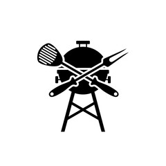 Obraz premium BBQ logo. Barbecue icon isolated on white background