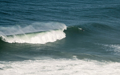 Atlantic Ocean, waves, surfing, Nazaré, Portugal