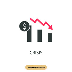 crisis icons  symbol vector elements for infographic web