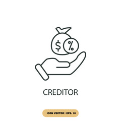 creditor icons  symbol vector elements for infographic web