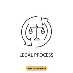 legal process icons  symbol vector elements for infographic web