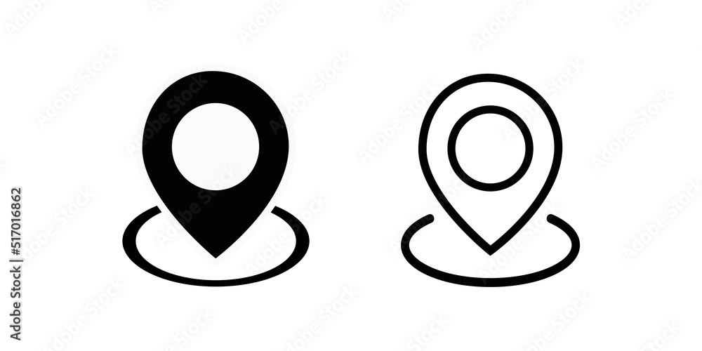 Aufkleber set of map pin icon. location icon vector. pointer sign. gps location. three map pin in one location