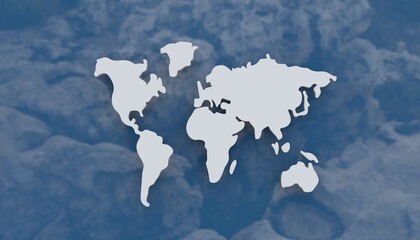 world map 3d image with ice and oceans download 3D Rendering Image