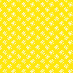 Seamless yellow decorative christmas pattern with snowflakes