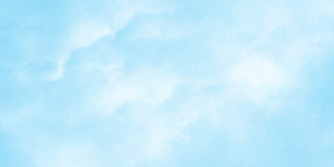 Abstract brush painted cloudy blue sky background with watercolor shades, Cloudy natural winter seasonal morning sky background for wallpaper and design.