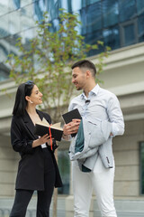 Looking at each other while talking