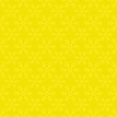 Seamless yellow decorative christmas pattern with snowflakes