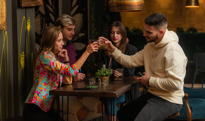 Drinking and having fun in the bar