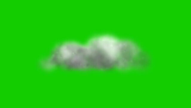 Clouds animated icon video on a green background. Weather icon animated with alpha channel, Key color