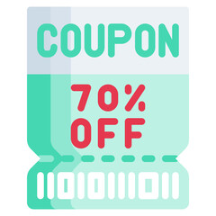 COUPON flat icon,linear,outline,graphic,illustration