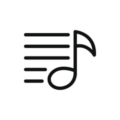 Music playlist icon line style isolated on white background. Vector illustration - obrazy, fototapety, plakaty