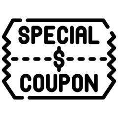 COUPON line icon,linear,outline,graphic,illustration