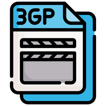 3GP filled outline icon,linear,outline,graphic,illustration