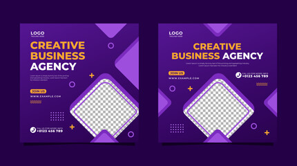 Creative business agency social media post template design
