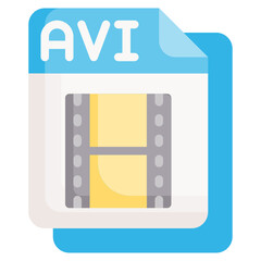 AVI flat icon,linear,outline,graphic,illustration