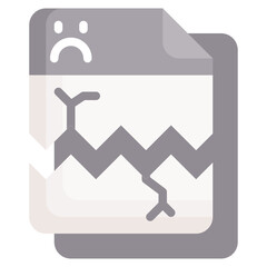 Broken flat icon,linear,outline,graphic,illustration