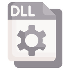 DLL flat icon,linear,outline,graphic,illustration