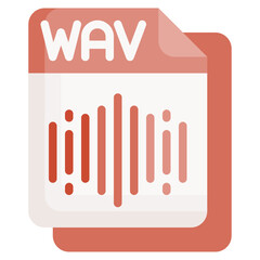 WAV flat icon,linear,outline,graphic,illustration