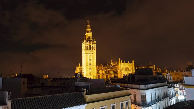 Seville Cathedral Nighttime Time-Lapse
