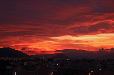 Nice and colorful sunset, reddish tones